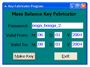 Key Fabricator information screen